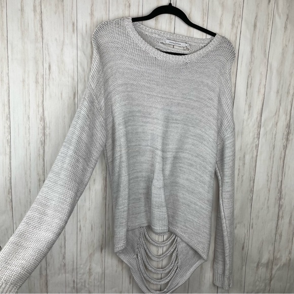 Stitches and Stripes gray open back sweater XL - Picture 2 of 6